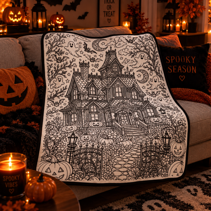 SpookyCuddle™ Halloween Coloring Blanket